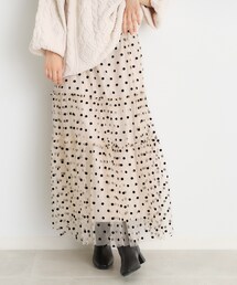 ◆チュールドットスカート【洗える】