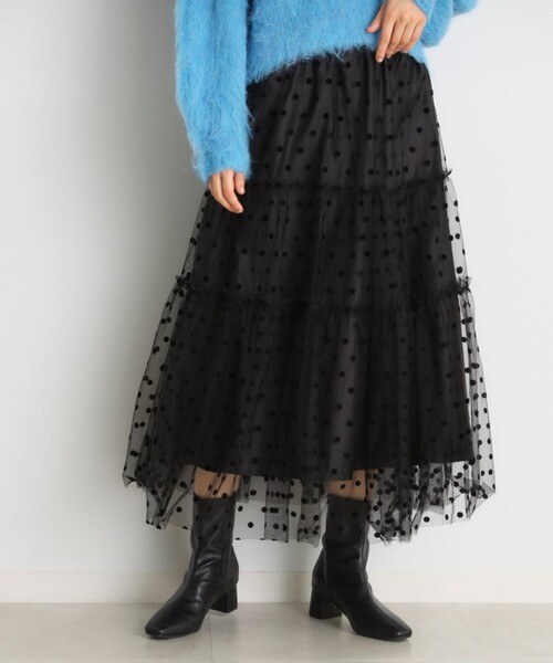 THE SHOP TK (ザ ショップ ティーケー )の「◆チュールドットスカート【洗える】(スカート・レディース・ブラック系/アイボリー系・12/13)」の8枚目の写真