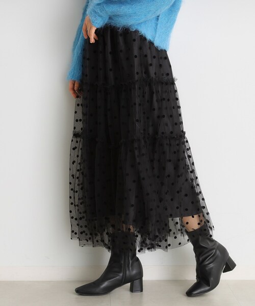 THE SHOP TK (ザ ショップ ティーケー )の「◆チュールドットスカート【洗える】(スカート・レディース・ブラック系/アイボリー系・12/13)」の9枚目の写真