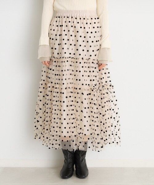 THE SHOP TK (ザ ショップ ティーケー )の「◆チュールドットスカート【洗える】(スカート・レディース・ブラック系/アイボリー系・12/13)」の13枚目の写真