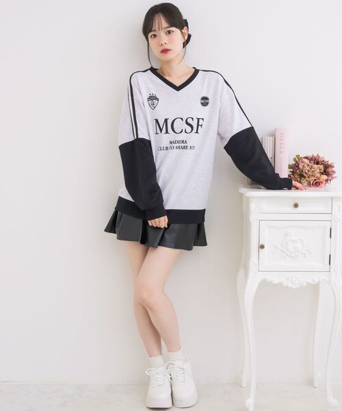 ems excite（エムズエキサイト）の「配色ユニフォームトレーナー（スウェット・レディース・ピンク/ホワイト系その他/ナチュラル・FREE）」の15枚目の写真