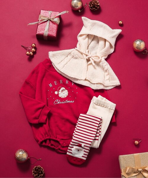 apres les cours（アプレレクール）の「クリスマスモチーフタイツ（タイツ/ストッキング・キッズ・ベージュ/レッド・80）」の13枚目の写真