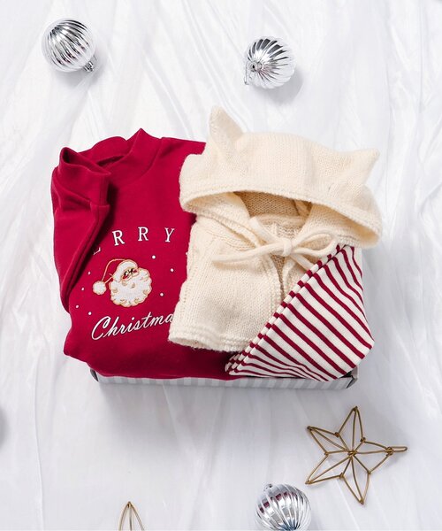 apres les cours（アプレレクール）の「クリスマスモチーフタイツ（タイツ/ストッキング・キッズ・ベージュ/レッド・80）」の10枚目の写真