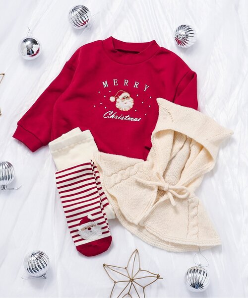 apres les cours（アプレレクール）の「クリスマスモチーフタイツ（タイツ/ストッキング・キッズ・ベージュ/レッド・80）」の9枚目の写真