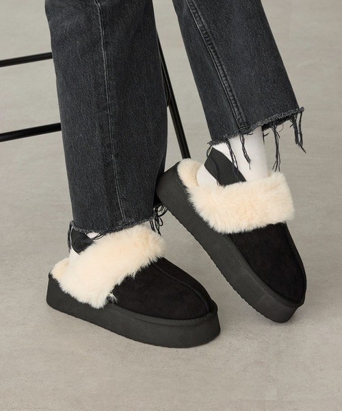 セール】【SETUP7】ゴムベルトフェイクムートンサンダル JIP