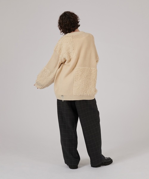 ONCILY(オンシェリー)の「PATCHWORK LOOP YARN KNIT / パッチワークループニット(ニット/セーター・メンズ・ブラック/レッド/アイボリー/ブルー・LARGE/MEDIUM/SMALL)」の19枚目の写真