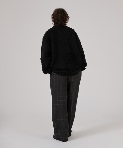 ONCILY(オンシェリー)の「PATCHWORK LOOP YARN KNIT / パッチワークループニット(ニット/セーター・メンズ・ブラック/レッド/アイボリー/ブルー・LARGE/MEDIUM/SMALL)」の10枚目の写真