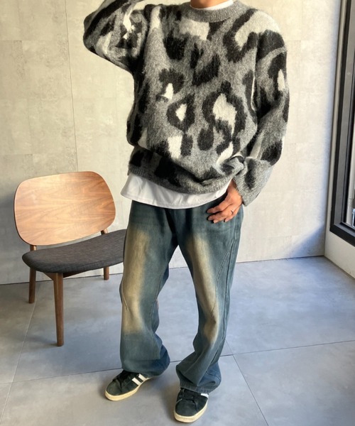CREARE -LINO-(クレアーレリノ)の「〈ユニセックス商品〉レオパード柄オーバーサイズニットプルオーバー(ニット/セーター・レディース・グレー/ベージュ・FREE)」の22枚目の写真