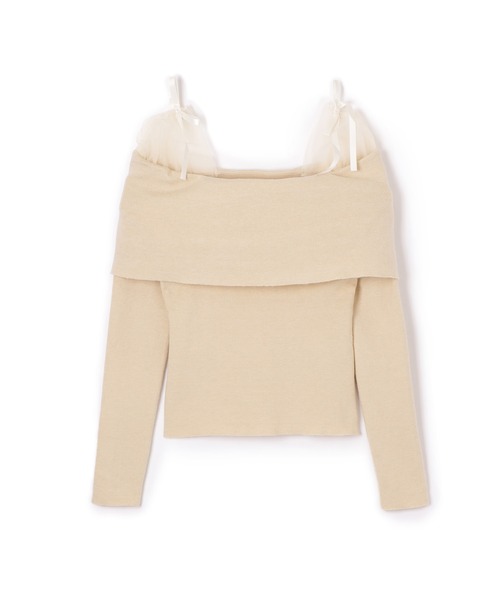 M DOLLY(エムドリー)の「tulle ribbon knit tops/チュールリボンニットトップス(ニット/セーター・レディース・ブラック/アイボリー・S/M)」の11枚目の写真