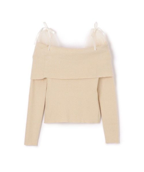 M DOLLY(エムドリー)の「tulle ribbon knit tops/チュールリボンニットトップス(ニット/セーター・レディース・ブラック/アイボリー・S/M)」の12枚目の写真