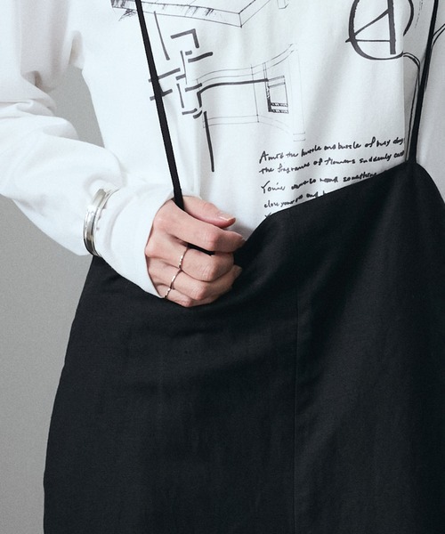 SALON adam et rope'（サロン アダム エ ロペ）の「麻レーヨンサロペット（サロペット/オーバーオール・レディース・ブラック/オフホワイト・FREE）」の14枚目の写真