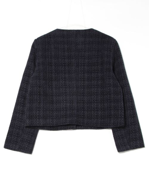 Ritzy（リッツィー）の「ノーカラー ツィードジャケット（ノーカラージャケット・レディース・ネイビー・S/M/L/XL）」の9枚目の写真