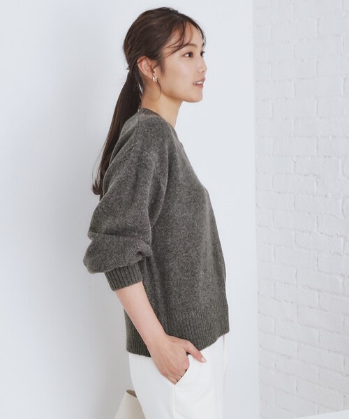 セール】《6color》ラムライクVネックニット【洗濯機洗い可】（ニット