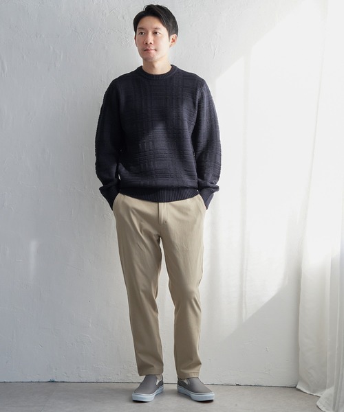 ikka(イッカ)の「ジャカードチェックニット(ニット/セーター・メンズ・オフホワイト/ネイビー/グリーン・XL/L/M/S)」の12枚目の写真