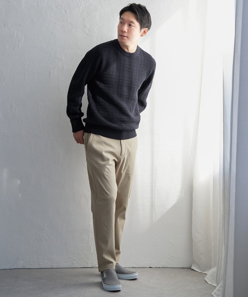 ikka(イッカ)の「ジャカードチェックニット(ニット/セーター・メンズ・オフホワイト/ネイビー/グリーン・XL/L/M/S)」の13枚目の写真