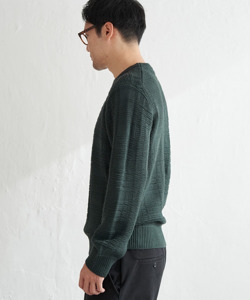 ikka(イッカ)の「ジャカードチェックニット(ニット/セーター・メンズ・オフホワイト/ネイビー/グリーン・XL/L/M/S)」の18枚目の写真