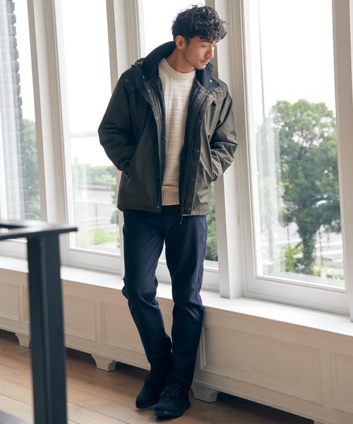ikka(イッカ)の「ジャカードチェックニット(ニット/セーター・メンズ・オフホワイト/ネイビー/グリーン・XL/L/M/S)」の6枚目の写真