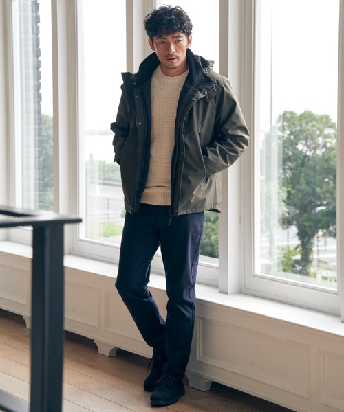ikka(イッカ)の「ジャカードチェックニット(ニット/セーター・メンズ・オフホワイト/ネイビー/グリーン・XL/L/M/S)」の7枚目の写真