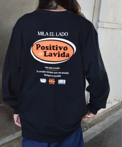 MODISH GAZE(モディシュガゼ)の「オーバルロゴ Positivo de Lavida 裏毛スウェット(スウェット・メンズ・ブラック/杢グレー/ホワイト・LARGE/MEDIUM)」の2枚目の写真