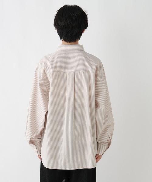 RAGEBLUE（レイジブルー）の「ワンポイント刺繍/ルーズストライプシャツ（シャツ/ブラウス・レディース・レッド/ベージュ・FREE）」の18枚目の写真