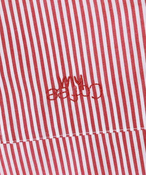 RAGEBLUE（レイジブルー）の「ワンポイント刺繍/ルーズストライプシャツ（シャツ/ブラウス・レディース・レッド/ベージュ・FREE）」の13枚目の写真