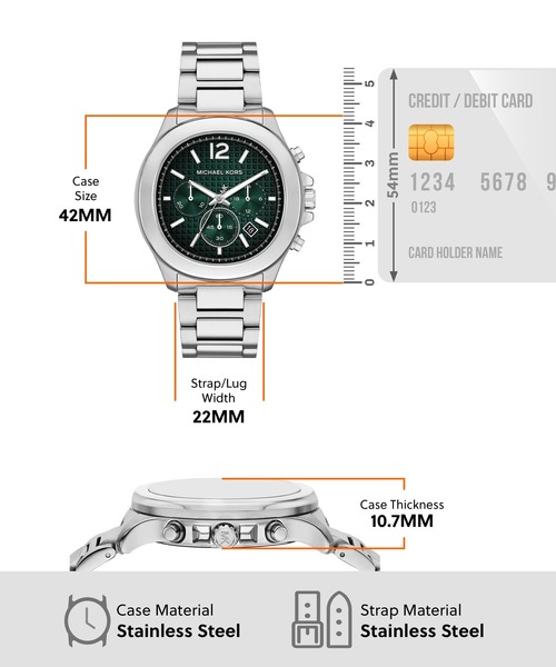 MICHAEL KORS(マイケルコース)の「マイケル・コース 腕時計 メンズ アナログ ステンレス MK9191(アナログ腕時計・メンズ・シルバー・FREE)」の4枚目の写真