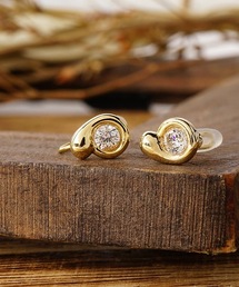 itam | 【itam】アイタム/ ニュアンスメタル 1粒キュービックジルコニア ノンホールピアス　/金属アレルギー対応イヤリング(イヤリング)