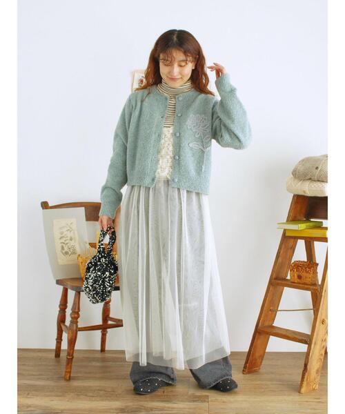 Samansa Mos2（サマンサ モスモス）の「リボンチュールキャミワンピース（ワンピース・レディース・ブルー/キナリ/ブラック・F）」の14枚目の写真