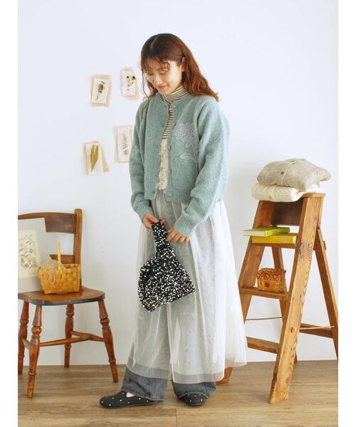 Samansa Mos2（サマンサ モスモス）の「リボンチュールキャミワンピース（ワンピース・レディース・ブルー/キナリ/ブラック・F）」の16枚目の写真