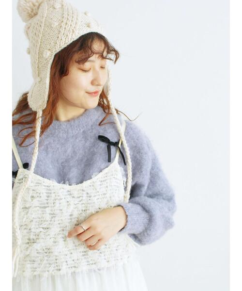 Samansa Mos2（サマンサ モスモス）の「リボンチュールキャミワンピース（ワンピース・レディース・ブルー/キナリ/ブラック・F）」の19枚目の写真