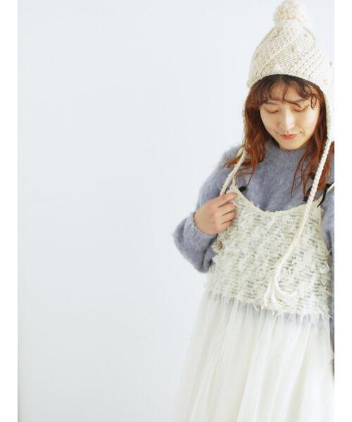 Samansa Mos2（サマンサ モスモス）の「リボンチュールキャミワンピース（ワンピース・レディース・ブルー/キナリ/ブラック・F）」の21枚目の写真