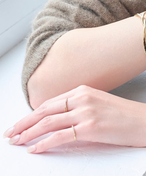 Phoebe（フィービィー）の「2setラインビジューリング（リング・レディース・イエローゴールド・FREE）」の5枚目の写真