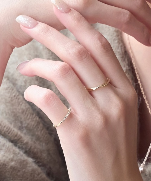 Phoebe（フィービィー）の「2setラインビジューリング（リング・レディース・イエローゴールド・FREE）」の8枚目の写真