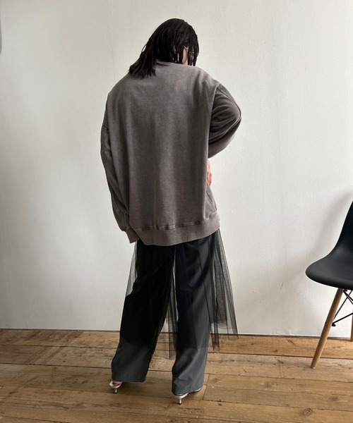 Kotoe（コトエ）の「シースルー レイヤード シンプルロングスカート（スカート・レディース・ブラック/ホワイト・FREE）」の6枚目の写真