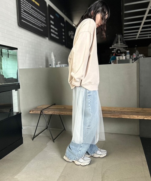 Kotoe（コトエ）の「シースルー レイヤード シンプルロングスカート（スカート・レディース・ブラック/ホワイト・FREE）」の17枚目の写真