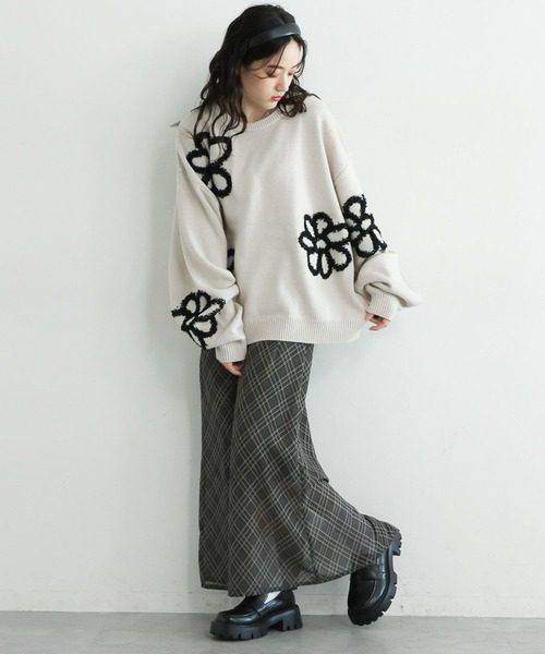 RAGEBLUE（レイジブルー）の「＜選べるミディ＆ロング丈＞バイアスチェックシアースカート（スカート・レディース・ダークグリーン/ブルー・MEDIUM/LARGE）」の10枚目の写真