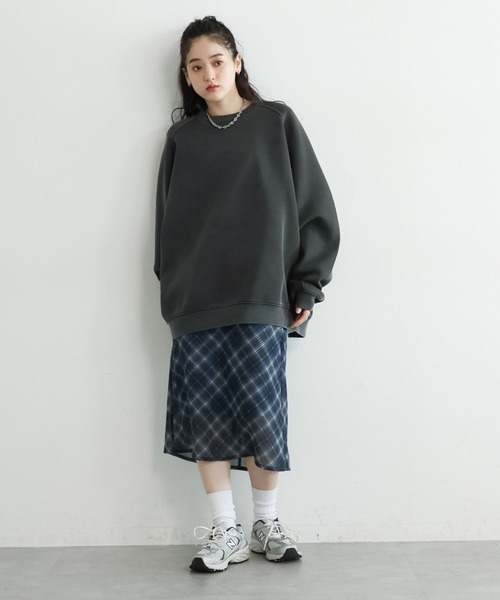 RAGEBLUE（レイジブルー）の「＜選べるミディ＆ロング丈＞バイアスチェックシアースカート（スカート・レディース・ダークグリーン/ブルー・MEDIUM/LARGE）」の11枚目の写真