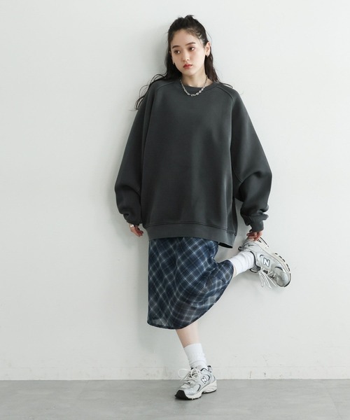 RAGEBLUE（レイジブルー）の「＜選べるミディ＆ロング丈＞バイアスチェックシアースカート（スカート・レディース・ダークグリーン/ブルー・MEDIUM/LARGE）」の13枚目の写真