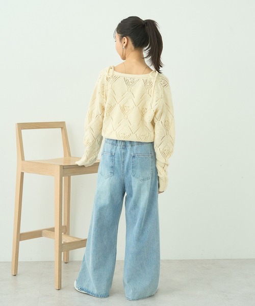 earth music&ecology(アースミュージックアンドエコロジー)の「タックホックデニムパンツ(デニムパンツ・レディース・ライトインディゴブルー/ブラック/ライトグレー・M/S)」の11枚目の写真