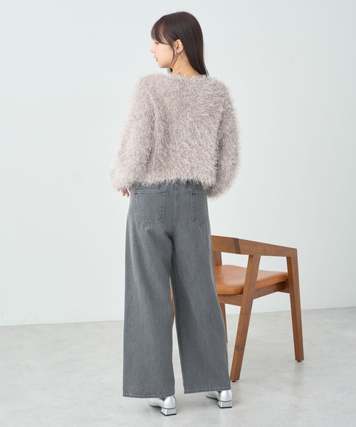 earth music&ecology(アースミュージックアンドエコロジー)の「タックホックデニムパンツ(デニムパンツ・レディース・ライトインディゴブルー/ブラック/ライトグレー・M/S)」の4枚目の写真