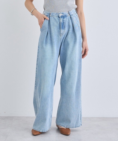 earth music&ecology(アースミュージックアンドエコロジー)の「タックホックデニムパンツ(デニムパンツ・レディース・ライトインディゴブルー/ブラック/ライトグレー・M/S)」の10枚目の写真