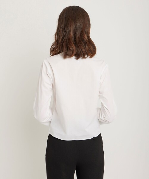 agnes b.（アニエスベー）の「【Outlet】コットンポプリン 七分袖 ブラウス "Zeline"（シャツ/ブラウス・レディース・ホワイト・40/38/36）」の4枚目の写真