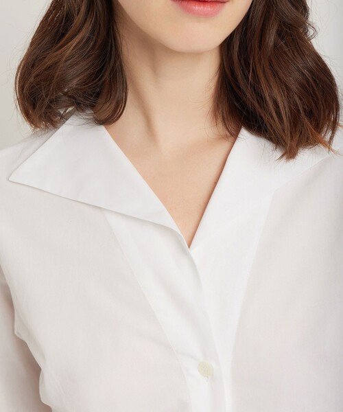 agnes b.（アニエスベー）の「【Outlet】コットンポプリン 七分袖 ブラウス "Zeline"（シャツ/ブラウス・レディース・ホワイト・40/38/36）」の5枚目の写真