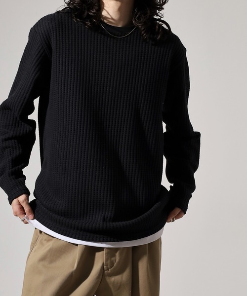MMMM(エムエムエムエム)の「MMMM ワッフルロングスリーブ(Tシャツ/カットソー・メンズ・ホワイト系その他/ブラック系その他/ホワイト/ブラック・XL/L/M)」の16枚目の写真