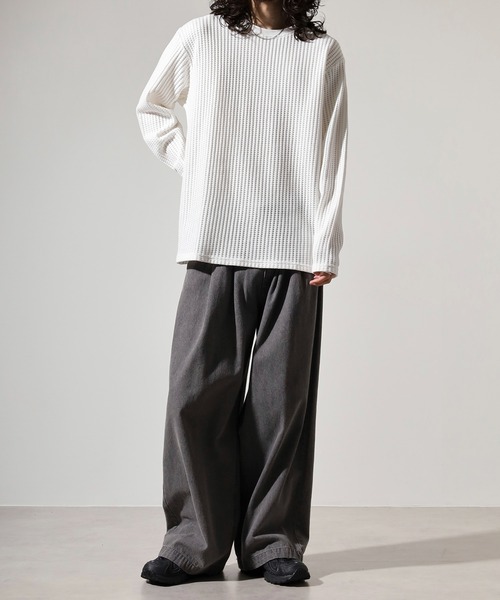 MMMM(エムエムエムエム)の「MMMM ワッフルロングスリーブ(Tシャツ/カットソー・メンズ・ホワイト系その他/ブラック系その他/ホワイト/ブラック・XL/L/M)」の11枚目の写真