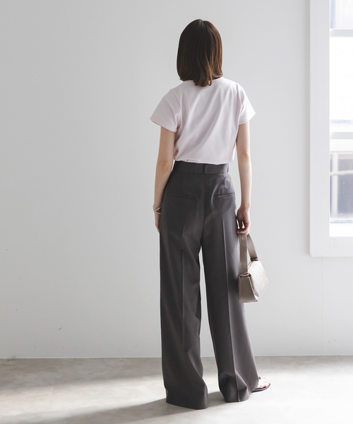 Noble(ノーブル)の「《追加》スビンコットンスムースコンパクトTシャツ(Tシャツ/カットソー・レディース・ブラック/ホワイト/ネイビー/ピンク・FREE)」の12枚目の写真