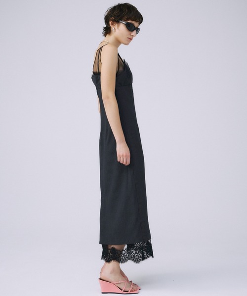 JOSE MOON(ジョゼムーン)の「SHEER LAYERED CAMIDRESS/シアーレイヤードキャミドレス(ワンピース・レディース・ブラック/グレー・FREE)」の5枚目の写真