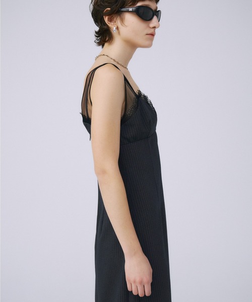 JOSE MOON(ジョゼムーン)の「SHEER LAYERED CAMIDRESS/シアーレイヤードキャミドレス(ワンピース・レディース・ブラック/グレー・FREE)」の7枚目の写真