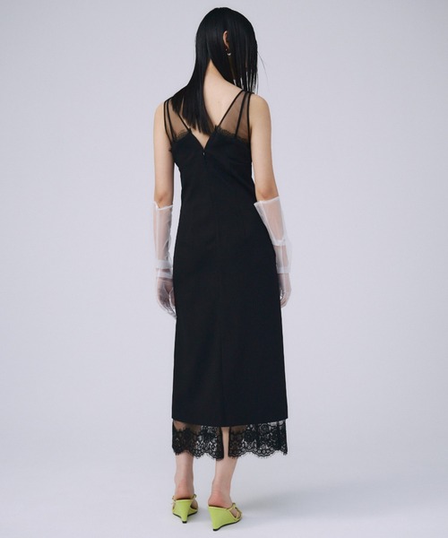 JOSE MOON(ジョゼムーン)の「SHEER LAYERED CAMIDRESS/シアーレイヤードキャミドレス(ワンピース・レディース・ブラック/グレー・FREE)」の12枚目の写真