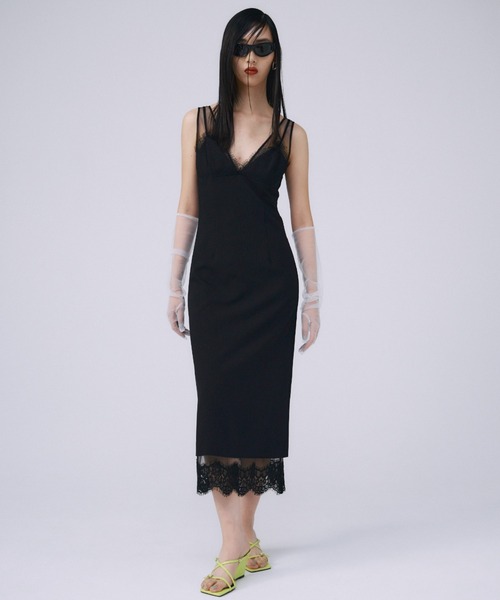 JOSE MOON(ジョゼムーン)の「SHEER LAYERED CAMIDRESS/シアーレイヤードキャミドレス(ワンピース・レディース・ブラック/グレー・FREE)」の11枚目の写真
